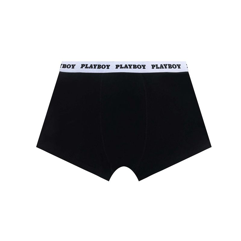 Sous Vêtement Playboy Classiche Boxer Brief Homme Noir Blanche | OPLTJAB-08