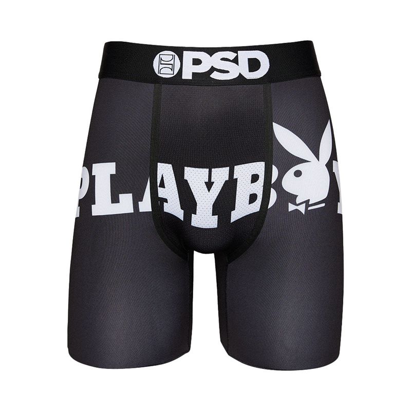 Sous Vêtement Playboy Logo Boxer Brief Homme Noir Blanche | LUPDBGQ-10