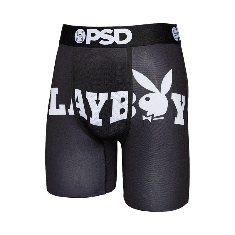 Sous Vêtement Playboy Logo Boxer Brief Homme Noir Blanche | LUPDBGQ-10