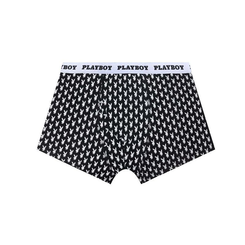 Sous Vêtement Playboy Repeating Rabbit Head Boxer Brief Homme Noir Blanche | LTQWUOM-10