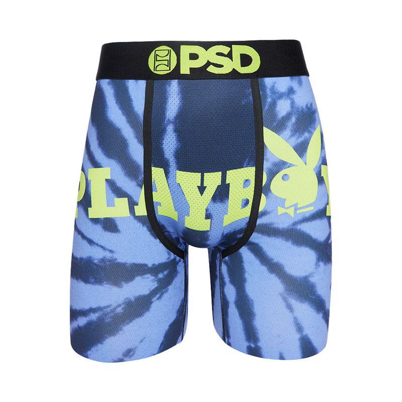 Sous Vêtement Playboy Tie Dye Logo Boxer Brief Homme Bleu Vert | IWPJBEZ-19