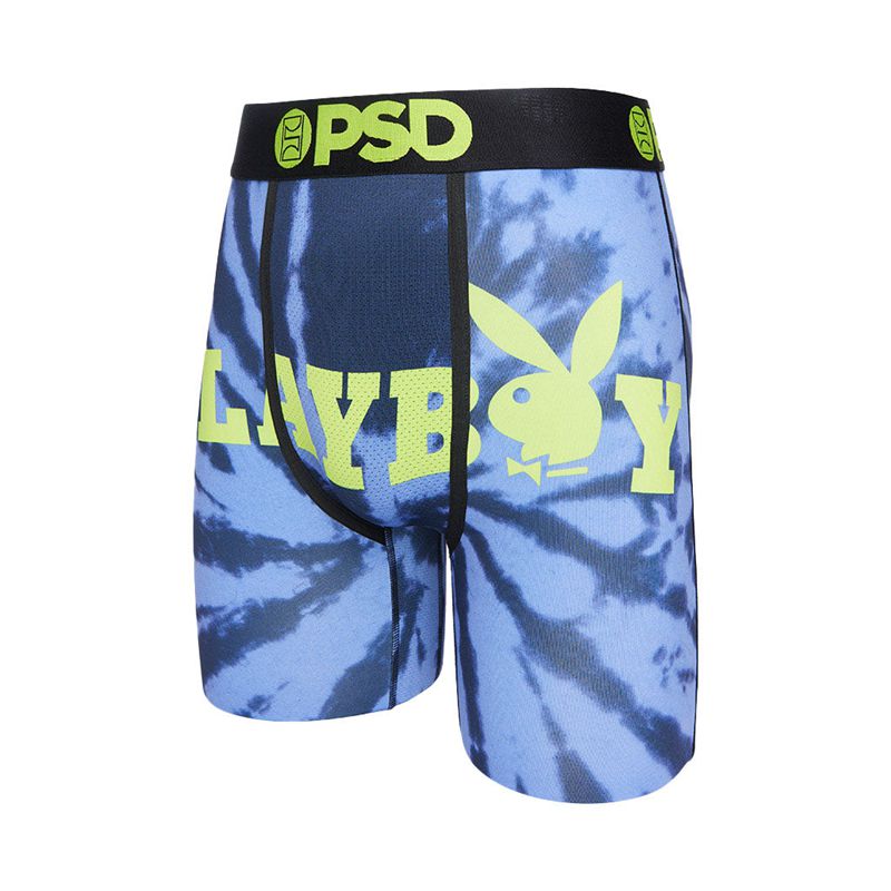 Sous Vêtement Playboy Tie Dye Logo Boxer Brief Homme Bleu Vert | IWPJBEZ-19