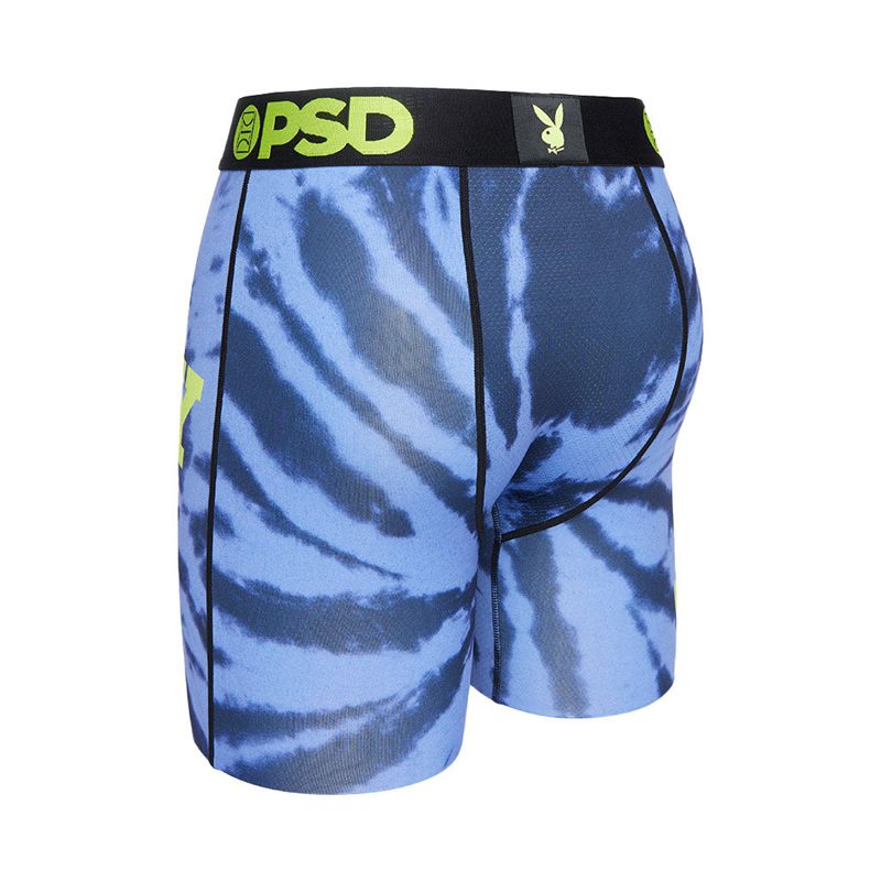 Sous Vêtement Playboy Tie Dye Logo Boxer Brief Homme Bleu Vert | IWPJBEZ-19