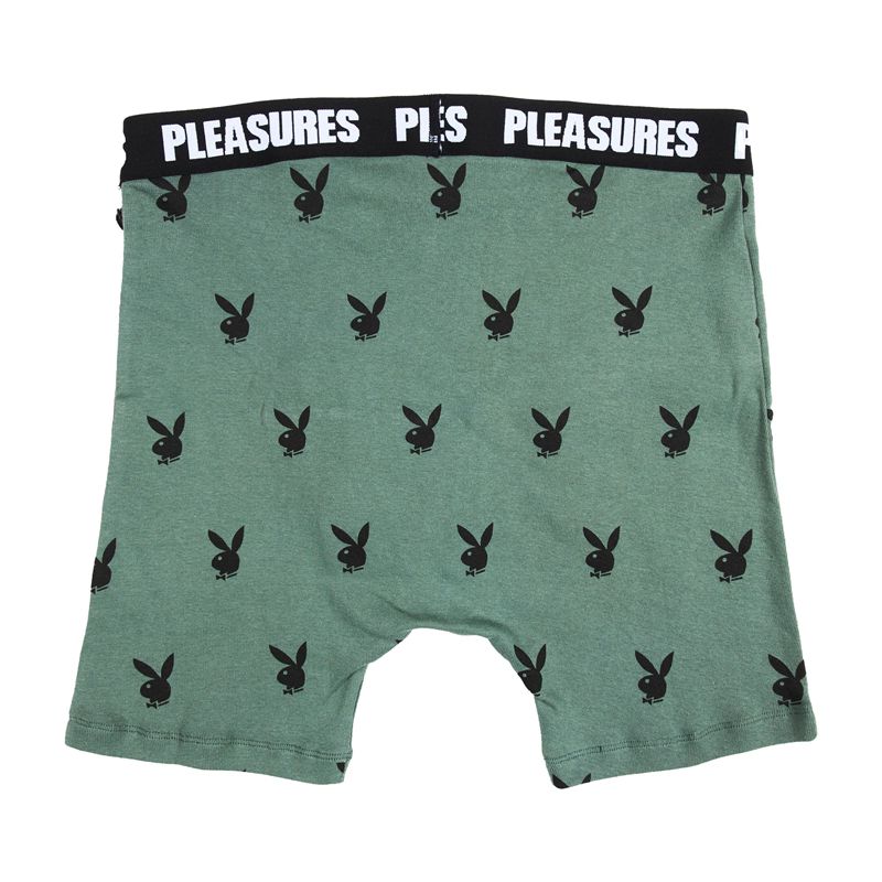 Sous Vêtement Playboy X Pleasures Boxer Briefs Set Homme Noir Vert | PDGMOIR-57