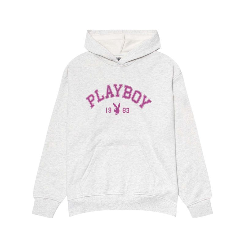 Sweat À Capuche Playboy 1983 Femme Grise | PQTSBEJ-37