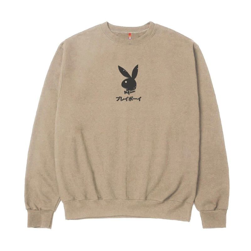 Sweat À Capuche Playboy Ace Of Spades Crewneck Sweat Homme Marron | DYELJMX-90