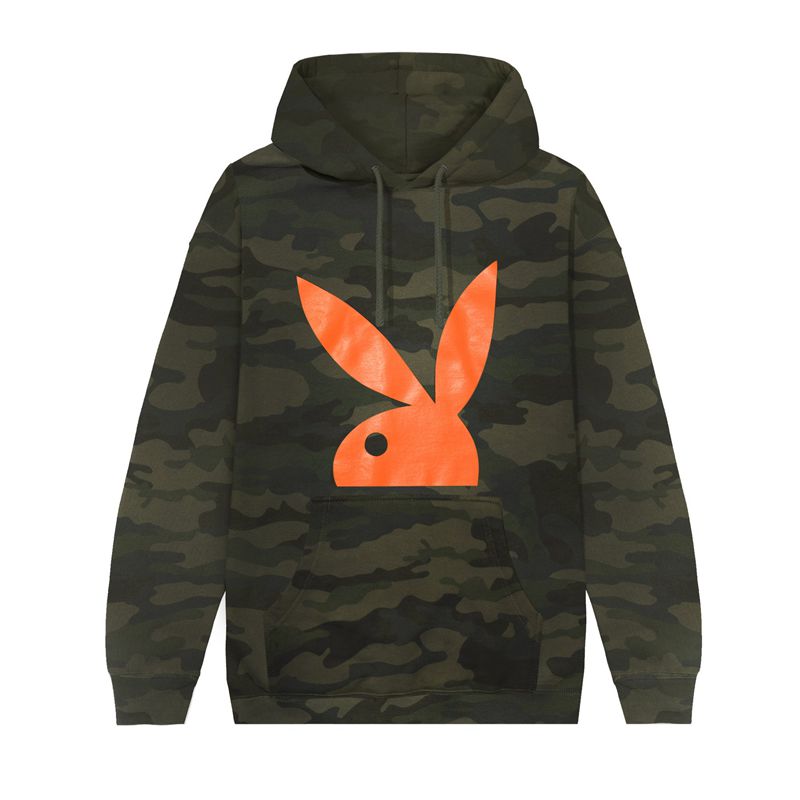 Sweat À Capuche Playboy Camo Rabbit Head Homme Noir | CBNOULS-45