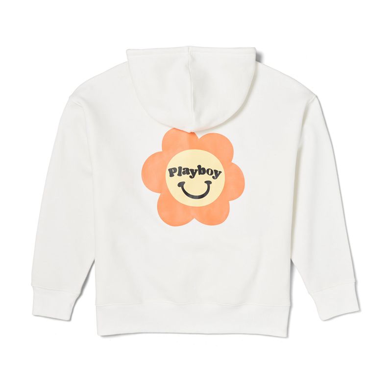 Sweat À Capuche Playboy Camper Oversized Femme Blanche | UCRWIOH-58