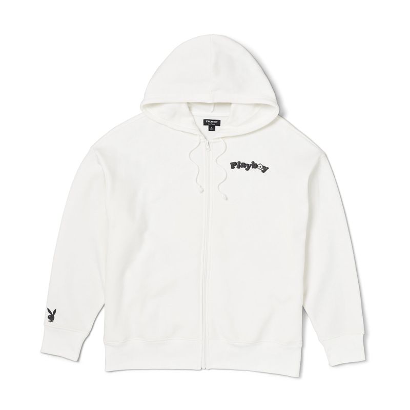 Sweat À Capuche Playboy Camper Oversized Femme Blanche | UCRWIOH-58