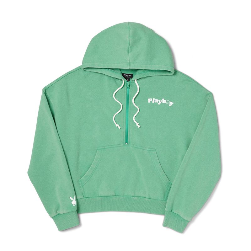 Sweat À Capuche Playboy Campfire Femme Vert | GLQOMFA-64