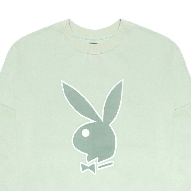 Sweat À Capuche Playboy Classiche Bunny Crewneck Femme Menthe Vert | SDIQXOL-98