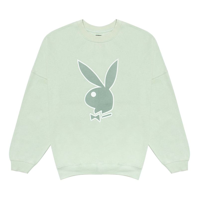 Sweat À Capuche Playboy Classiche Bunny Crewneck Femme Menthe Vert | SDIQXOL-98