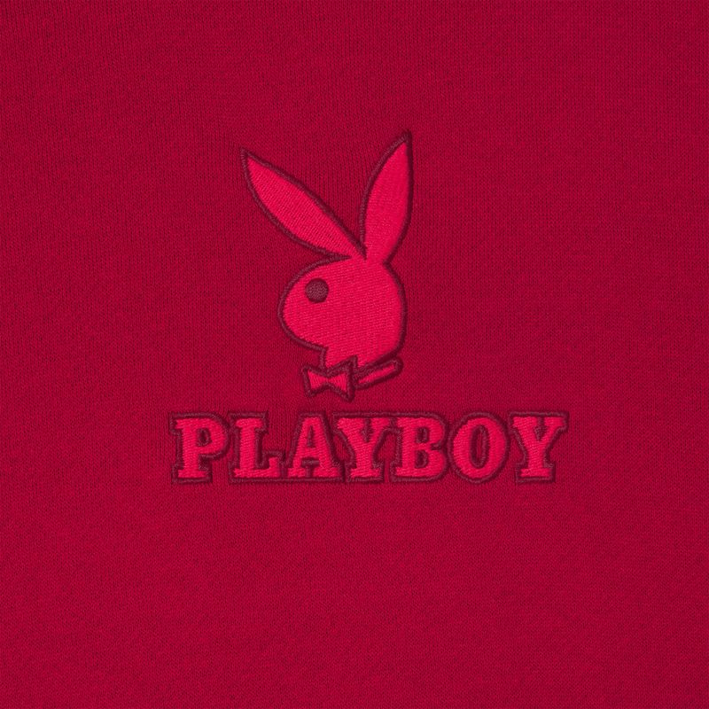 Sweat À Capuche Playboy Classiche Crewneck Femme Rouge Foncé Vert Olive | JDLVTMQ-68