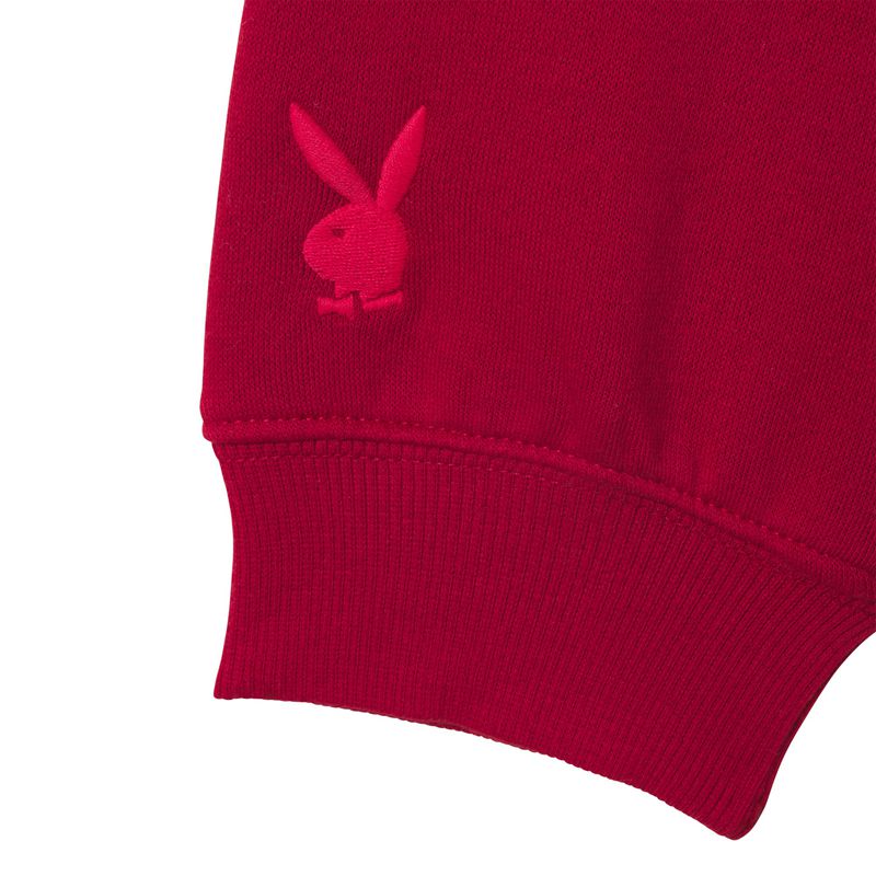 Sweat À Capuche Playboy Classiche Crewneck Femme Rouge Foncé Vert Olive | JDLVTMQ-68