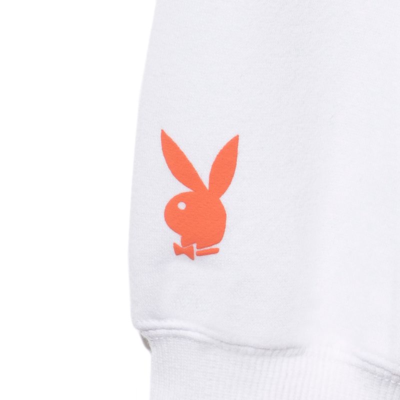 Sweat À Capuche Playboy Club Rainbow Crewneck Femme Blanche | SOKFXUM-96