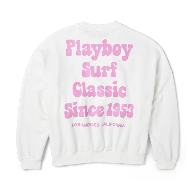 Sweat À Capuche Playboy Coconut Girl Crew Neck Femme Blanche Violette | MNHFETY-93