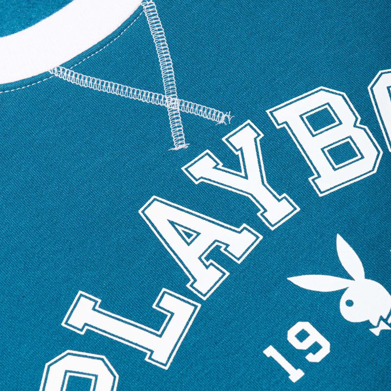 Sweat À Capuche Playboy Contrast 1953 Crewneck Femme Bleu | JAVDPMX-07