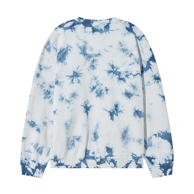 Sweat À Capuche Playboy Crystal Tie-Dye Crewneck Femme Bleu | RLYNMPT-86