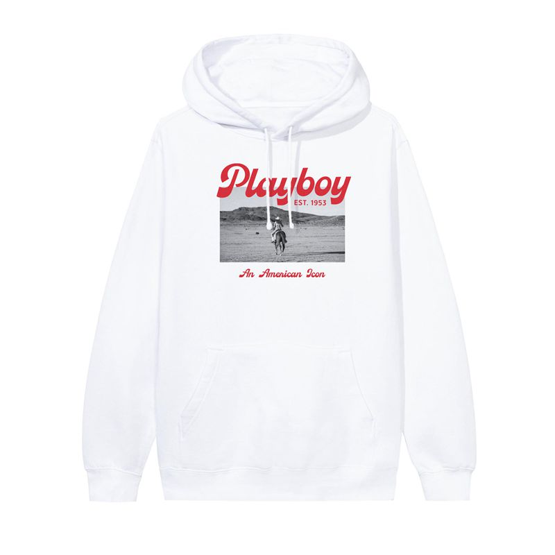 Sweat À Capuche Playboy Desperado American Icon Femme Blanche | BYZGEKH-15