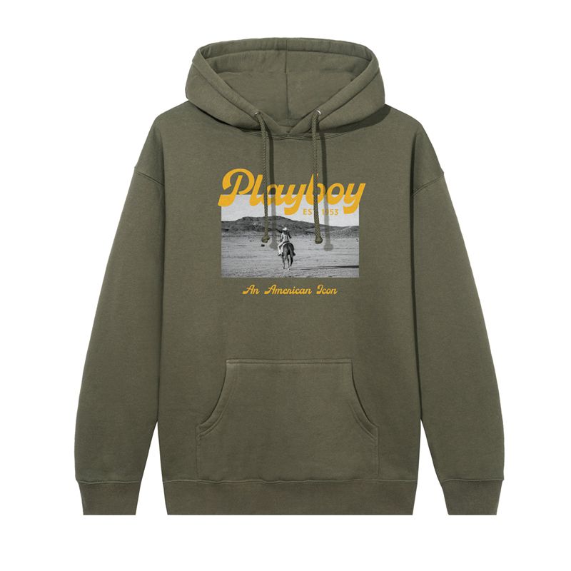 Sweat À Capuche Playboy Desperado American Icon Homme Blanche | EWODRJU-68