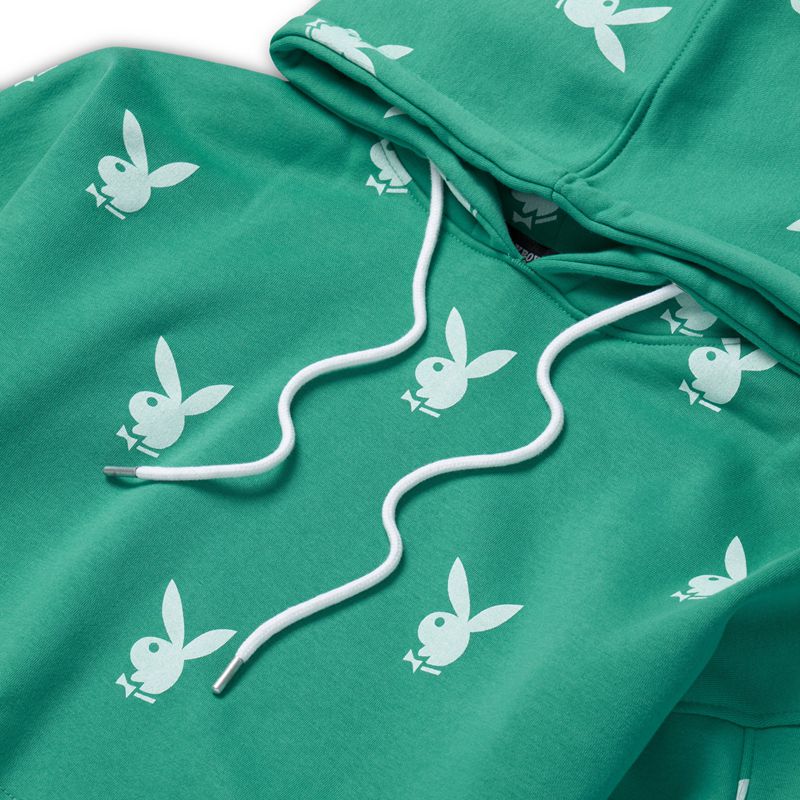 Sweat À Capuche Playboy Green Bunny Femme Vert | XZTCRYE-84