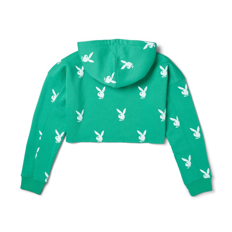 Sweat À Capuche Playboy Green Bunny Femme Vert | XZTCRYE-84