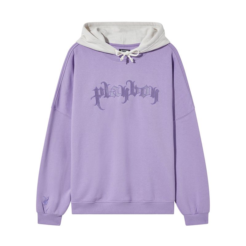 Sweat À Capuche Playboy Layered Femme Violette | XTHKAIE-01