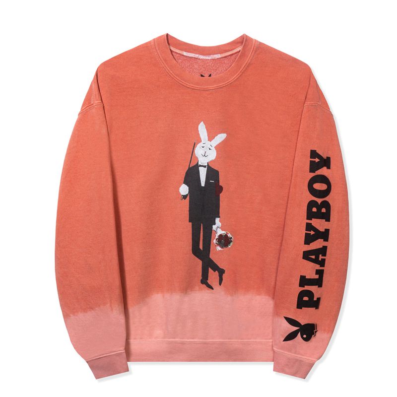 Sweat À Capuche Playboy Mr. Crewneck Homme Orange | RWUBJCV-96