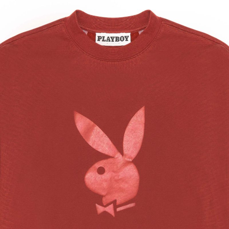 Sweat À Capuche Playboy Nuance Crewneck Homme Bordeaux | DSKXRQB-71