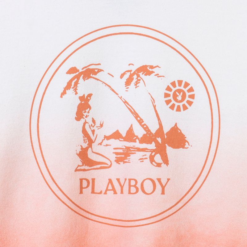 Sweat À Capuche Playboy Ombre Crest Crewneck Sweat Homme Blanche Orange | EROKNSA-60