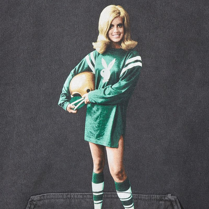 Sweat À Capuche Playboy September 1967 Football Homme Noir Vert | ERTWLBF-74