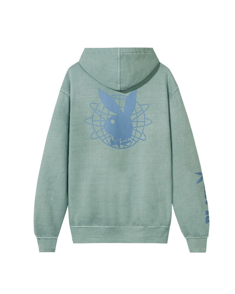 Sweat À Capuche Playboy Sun Washed Plby Femme Vert | KUTXPWE-18