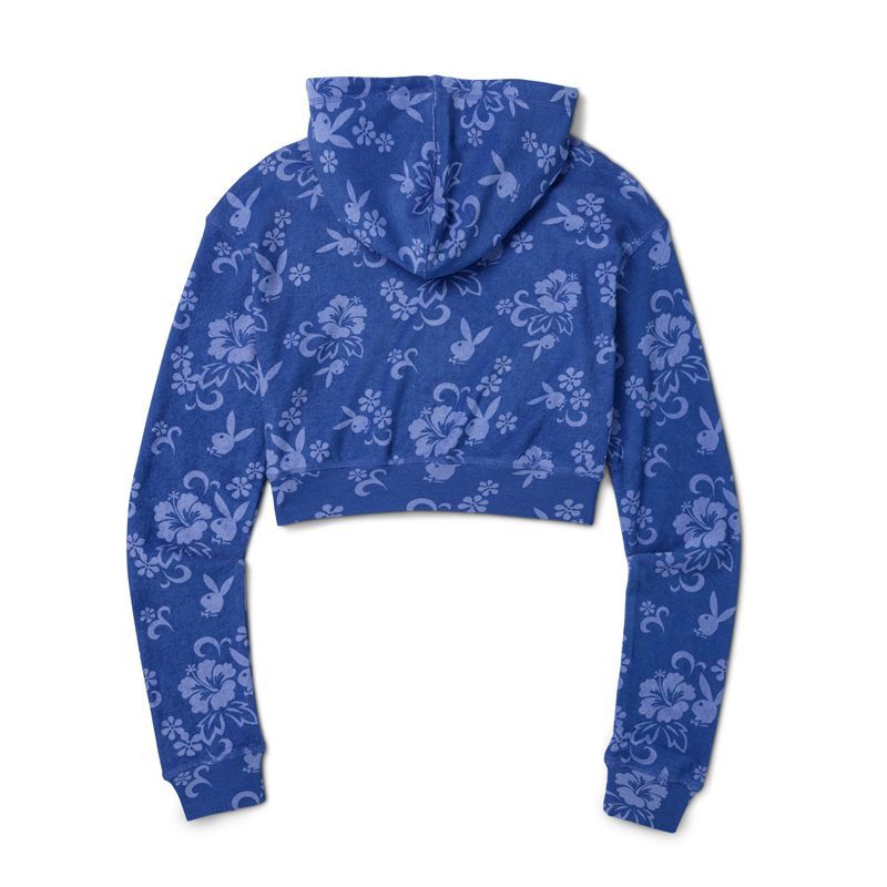 Sweat À Capuche Playboy Tidal Terry Femme Bleu | LXNKMHW-41