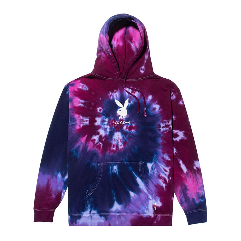 Sweat À Capuche Playboy Tokyo Club Tie-Dye Femme Rouge | BFKTJIA-49