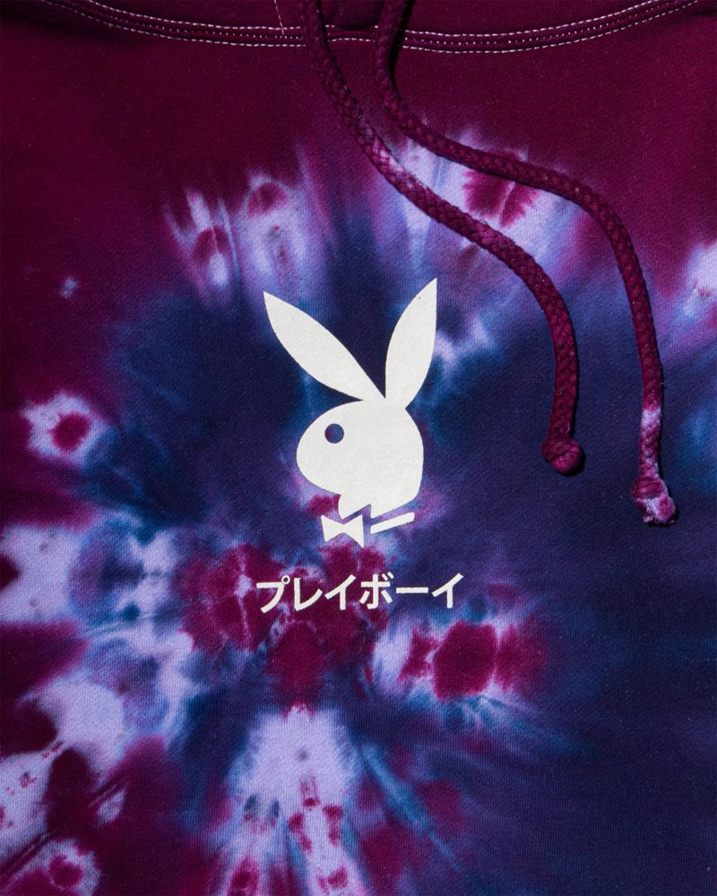 Sweat À Capuche Playboy Tokyo Club Tie-Dye Femme Rouge | BFKTJIA-49