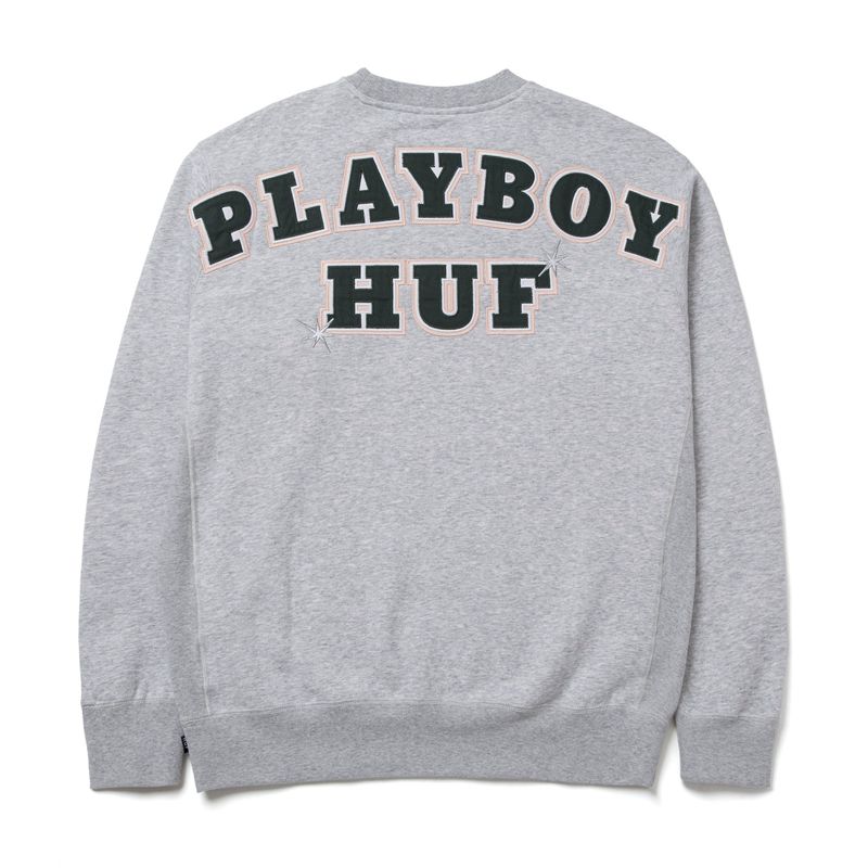 Sweat À Capuche Playboy X Huf Rabbit Head Crewneck Homme Noir | TUPXMJH-63