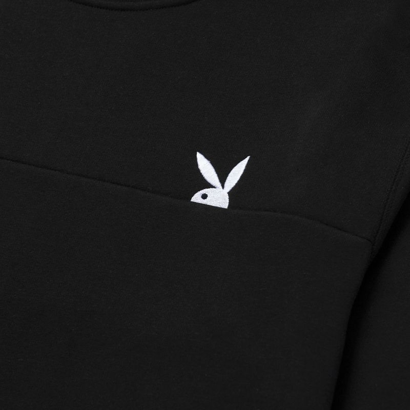 Sweat À Capuche Playboy X Huf Rabbit Head Crewneck Homme Noir | TUPXMJH-63