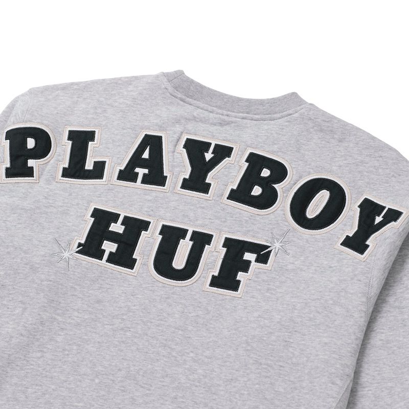 Sweat À Capuche Playboy X Huf Rabbit Head Crewneck Homme Noir | TUPXMJH-63