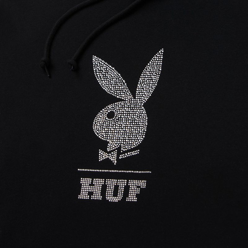 Sweat À Capuche Playboy X Huf Rhinestone Homme Grise | HZJDOLM-05