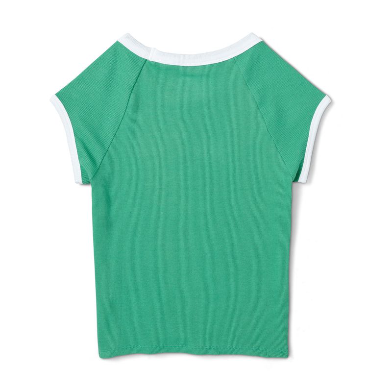 T Chemises Playboy Camp Slim Raglan Femme Vert | YOWDRMG-13