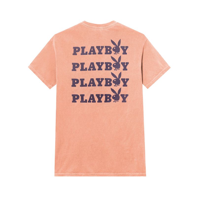 T Chemises Playboy Peach Graphic Femme Violette Orange | GLQMWOU-20