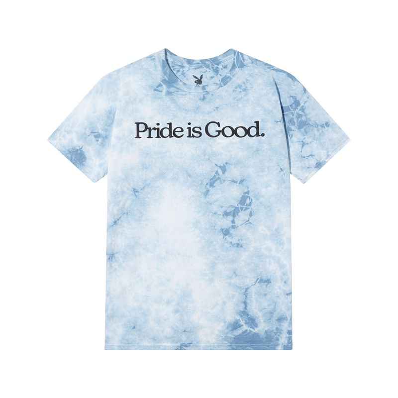 T Chemises Playboy Pride Is Good Tie Dye Femme Blanche Bleu | UHMDSYG-12