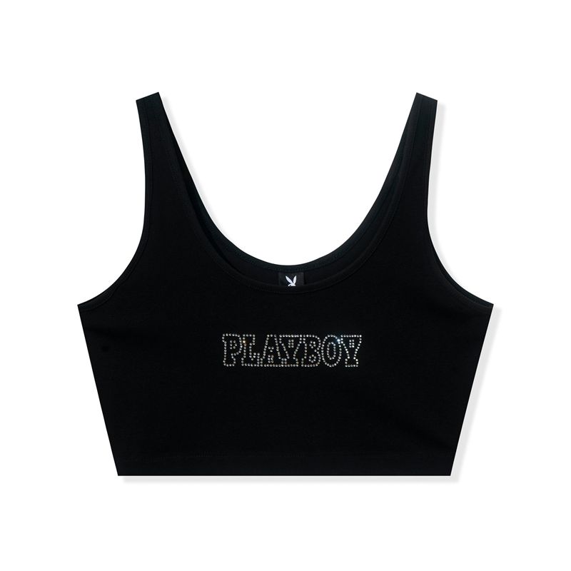 Tank Playboy Bedazzled Masthead Femme Violette | PJFDAOI-29