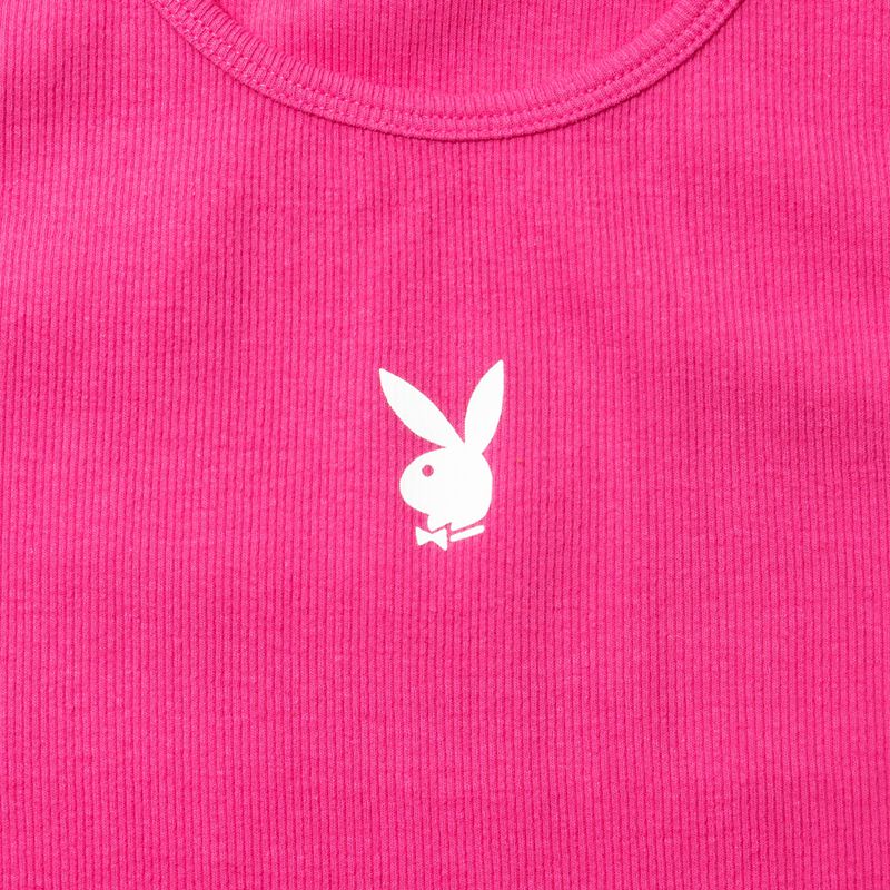 Tank Playboy Bunny Ribbed Femme Violette | PRKDAIH-12