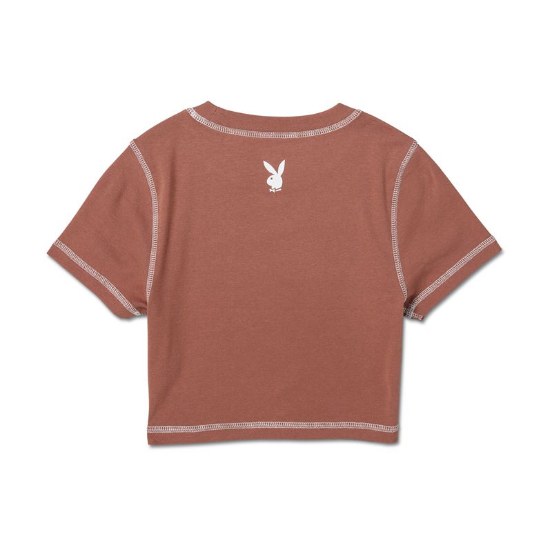 Tank Playboy Camp Classiche Baby Tee Femme Marron | UYZGNQL-59