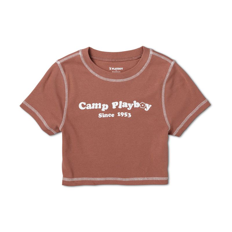 Tank Playboy Camp Classiche Baby Tee Femme Marron | UYZGNQL-59