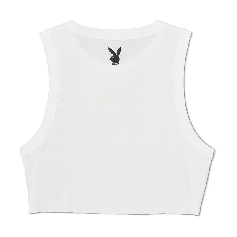 Tank Playboy Camper Cutoff Femme Blanche | LTYEMRA-52