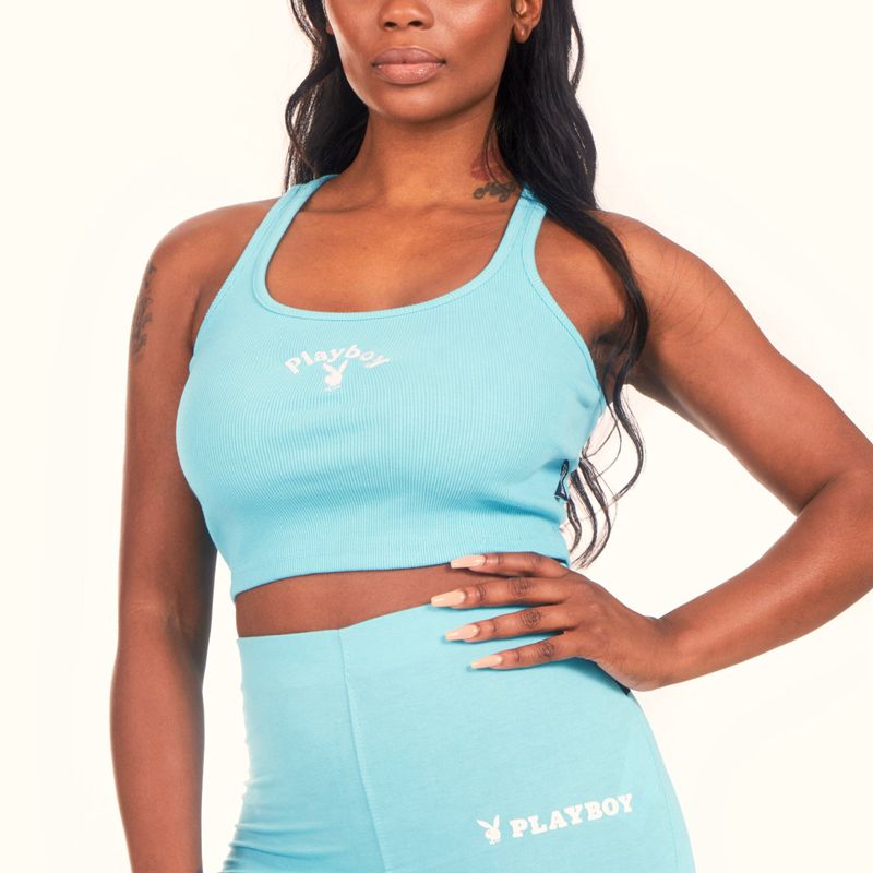 Tank Playboy Classiche Racer Femme Bleu | WJLRAFD-80