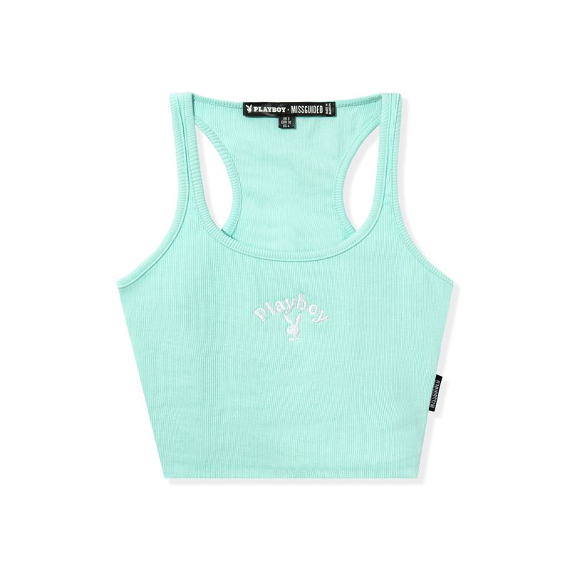 Tank Playboy Classiche Racer Femme Bleu | WJLRAFD-80