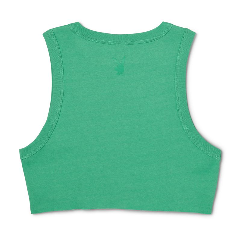 Tank Playboy Cutoff Femme Vert | LTHQWPO-57